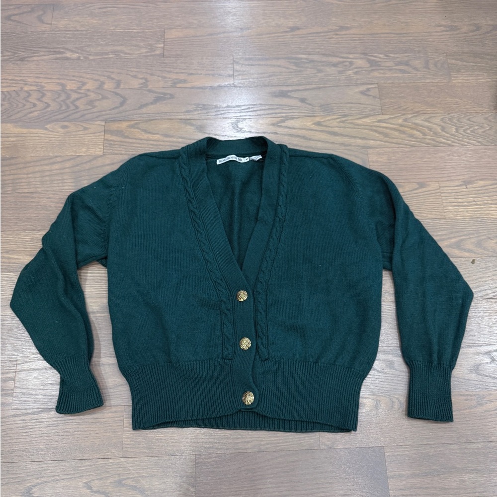 Rina Rossi Men's Vintage Dark Green Cardigan Sweater